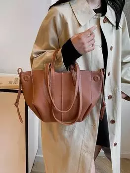 Корейская версия женской сумки через плечо из искусственной кожи, популярная осенне-зимняя плиссированная сумка-рюкзак для покупок у девушек красный