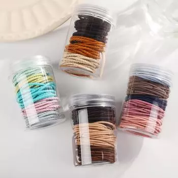 Корейская высокоэластичная резинка: прочная, не повреждающая волосы резинка с кожаным оголовьем. Простой и универсальный аксессуар для волос. null