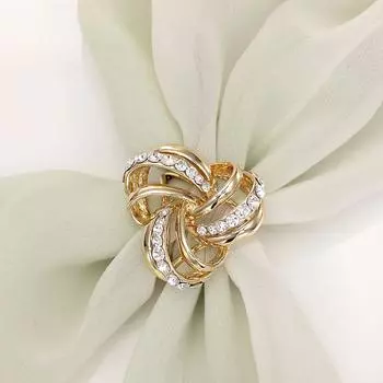 Корейская высококачественная брошь-цветок со стразами для шарфов серебряный