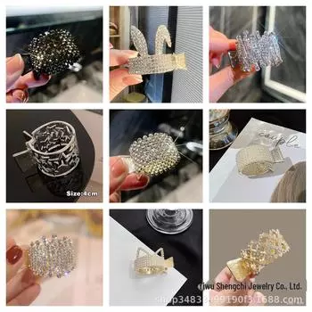 Корейская заколка для фиксации высокого хвоста 2022 - антипровисающая шпилька со стразами в форме акулы high ponytail