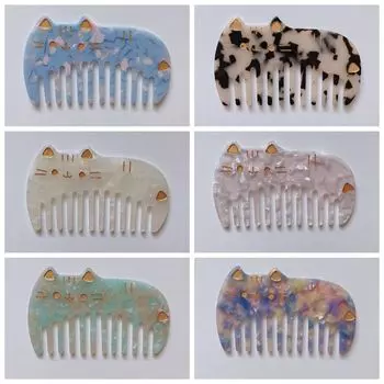 Корейские ацетатные расчески для волос, симпатичные кошачьи цветные парикмахерские расчески, массажные щетки для волос для женщин F