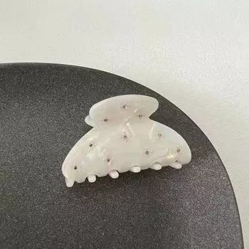 Корейские ацетатные заколки для волос для женщин, французская блестящая заколка в виде акулы, модная заколка из циркония, темпераментные аксессуары для волос, головной убор для девочек, винтажная заколка белый