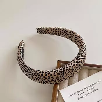 Корейские девушки леопардовый принт повязки на голову для женщин губка обруч для волос винтажные женские аксессуары для волос женские повязки для волос Size fits all