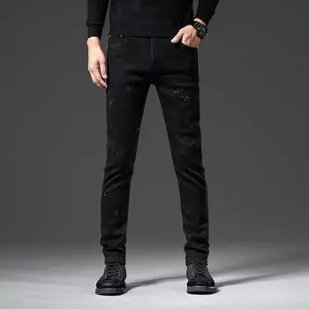 Корейские джинсы мужские весна-лето стрейч узкие ноги прямые брюки 28