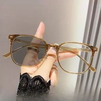 Корейские фотохромные очки, большая оправа, однотонные очки с защитой от синего света, близорукость, оправа, женские ультралегкие плоские очки для похудения с большим лицом -0 degree anti-blue light