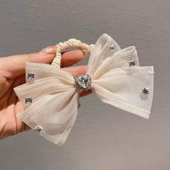 Корейские Элегантные Банты Скранчи Женские Девушки Эластичные Резинки для Волос Аксессуары Завязка Веревка для Волос Головной Убор Украшение