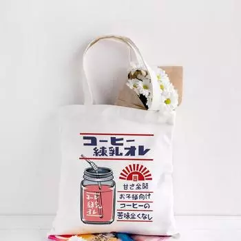 Корейские Kawaii персиковый сок Ulzzang с принтом Fun Harajuku винтажные холщовые сумки 90-х модные сумки на плечо