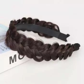 Корейские косички «рыбьи кости» повязки на голову ретро обручи для париков твист повязки на голову для женщин чёрный/естественный