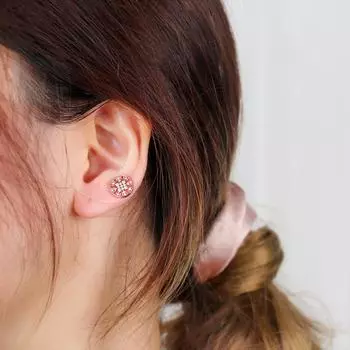 Корейские круглые серьги с микровставками из циркония Dongdae Gate. Простые японские и корейские изысканные легкие роскошные серьги высокого класса для женщин.