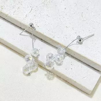 Корейские легкие роскошные простые прозрачные серьги-капли, элегантная серия сережек Niche Temperament, летние серьги-гвоздики высокого класса