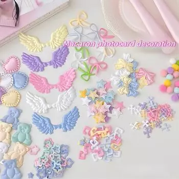 Корейские милые цветные макароны DIY аксессуары для Kpop 3-дюймовая упаковка для фотокарточек Прозрачный чехол для карточек для девочек Украшение для ножей 10pcs