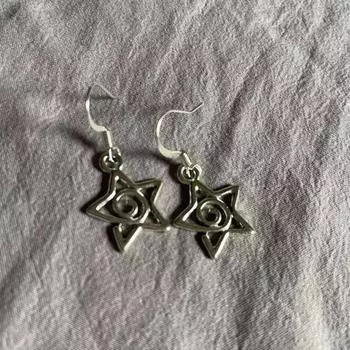 Корейские милые серьги со звездами, готические подвески, серьги с заклепками для женщин, ювелирные изделия в стиле панк, винтажные аксессуары, крутые