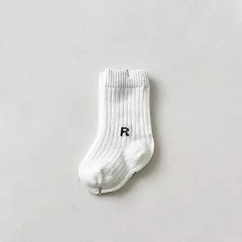 Корейские модные носки с надписями для малышей, мальчиков и девочек, дышащие мягкие носки для младенцев, малышей, детей, повседневные спортивные носки 0-6 лет M(2-4 years old)