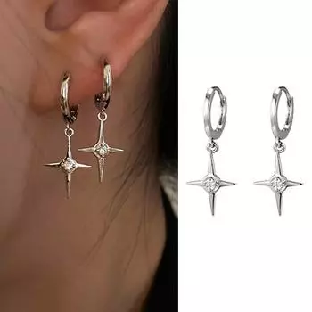 Корейские модные серьги со звездами и крестами для женщин, серьги в стиле хип-хоп для девочек, ювелирные изделия, подарки