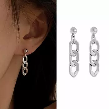 Корейские модные висячие серьги для женщин 2021, очаровательная подвеска, длинные геометрические серьги-капли в стиле панк, толстая звеньевая цепочка, ювелирное изделие, подарок