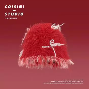 Корейские мягкие плюшевые шапки-ведра из искусственной норки для женщин, осенние и зимние, повседневные, теплые, милые, универсальные, вязаные шапки-ведра 56-58cm бежевый