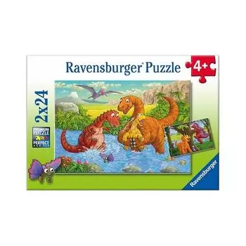 Корейские настольные игры Пазл Happy Baby Dinosaur R050307 2X, 24 детали, разные цвета Пазл, Детские игры, Развивающие игрушки