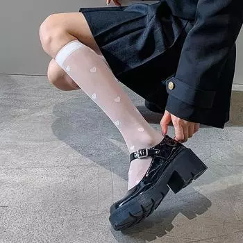 Корейские носки JK школьные черные белые для женщин сексуальные для девушек с принтом сердечек носки в стиле колледжа чулки-сетка чулки до колена One Size