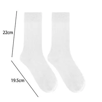 Корейские полосатые длинные носки для женщин, девушек, простые простые хлопковые носки, японские повседневные махровые носки, модные чулки, аксессуары One Size