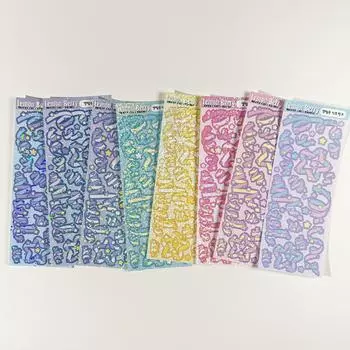 Корейские популярные наклейки со звездами и лентами Ins Handbook Small Card Goo Card Stickers Super Beautiful Laser Lens DIY Decoration Material