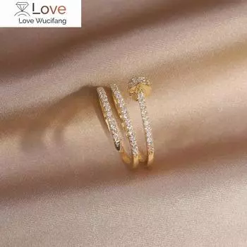 Корейские продажи модных ювелирных изделий 14K настоящее золотое покрытие AAA циркон трехслойное регулируемое кольцо элегантное женское повседневное дикое кольцо Resizable зелёный