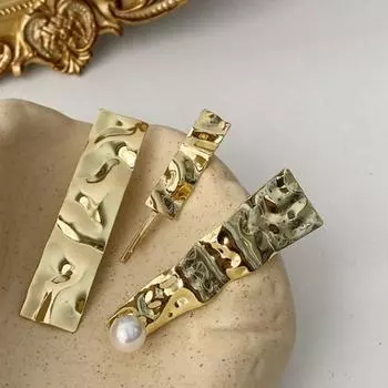 Корейские простые металлические заколки для женщин, полые заколки для волос в форме сердца в форме звезды, заколка для волос золотого цвета, аксессуары для волос