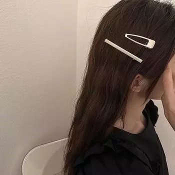Корейские простые заколки для волос из сплава, модные металлические заколки с металлической челкой, боковые заколки для женщин и девочек, заколки в виде утконоса, соответствующие боковые заколки для волос