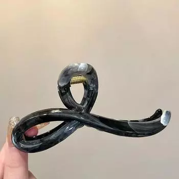 Корейские простые заколки-крестики для женщин, милый темперамент, большая заколка в виде акулы, эстетика, акриловая шпилька, модный головной убор для вечеринки, новый 1pc чёрный