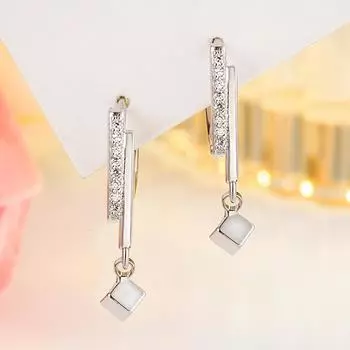 Корейские серьги геометрические квадратные серьги клипса женская темпераментная пряжка для ушей меньшинства украшение в виде холодного ветра