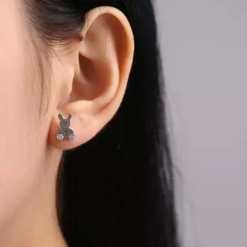 Корейские серьги с надписью LOVE Little Rabbit для женщин, новые компактные модные персонализированные серьги