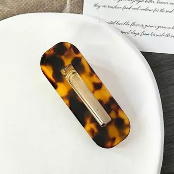 Корейские шпильки с леопардовым принтом из ацетата, заколки-заколки с геометрическим узором в виде капли воды для женщин, аксессуары для волос для девочек, заколка для волос с боковой челкой, головной убор коричневый