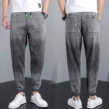 Корейские свободные мужские джинсы с градиентом, весенние новые трендовые мужские брюки 28