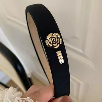 Корейские высококачественные деревянные черно-белые резинки для волос с камелиями, тиара, головной убор, обручи для волос, новинка, романтические повязки на голову для девочек