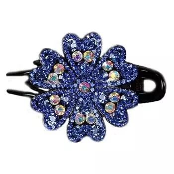 Корейские заколки для волос со стразами, зажимы-уточки, женские заколки-автоматы, заколки для волос с цветами, хрустальные заколки