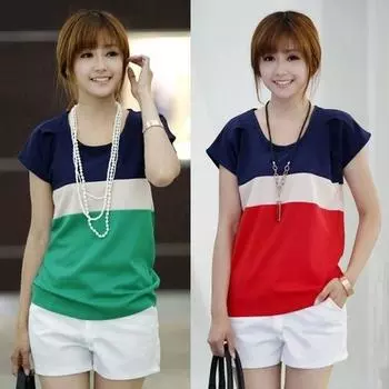 Корейские женские цветные топы, футболка, шифоновая рубашка M