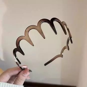 Корейские женские расчески для волос Нескользящая повязка на голову Пластиковые U-образные обручи для волос Фиксированные зубья Пушистые верхние повязки для волос Головные уборы Аксессуары