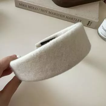 Корейские женские широкие повязки для волос, однотонные осенние обручи для волос, элегантные аксессуары для волос, женские зимние повязки на голову, головной убор Size fits all