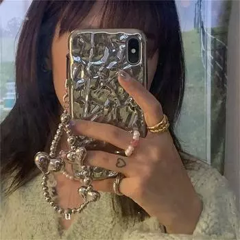 Корейский 3d Dream Shell роскошный серебряный чехол-браслет для телефона Iphone 13 12 11 Pro Xs Max X Xr 7 8 Plus Защитная мягкая задняя крышка For iPhone 13Pro