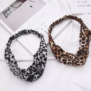 Корейский бант леопардовый аксессуары для волос крест узел ткань макияж повязки для волос ободок для волос головной убор повязка на голову белый