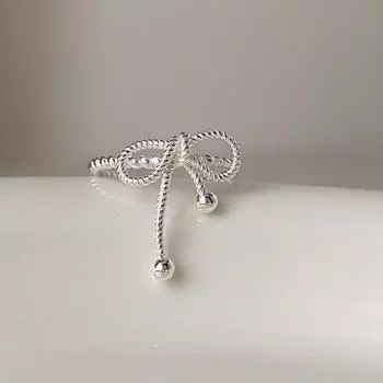 Корейский бант тонкий ремешок открытое кольцо для женщин: Милый, стильный, универсальный, высококачественный трендовый аксессуар для указательного пальца. Adjustable opening