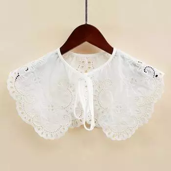 Корейский большой воротник-стойка для женщин с цветочной вышивкой, ажурное кружево, съемные воротники, накладной воротник, женская шаль, декоративная