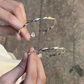 Корейский браслет Mobius для женщин, элегантные браслеты в форме сердца для пар, ювелирные изделия, подарок на свадьбу