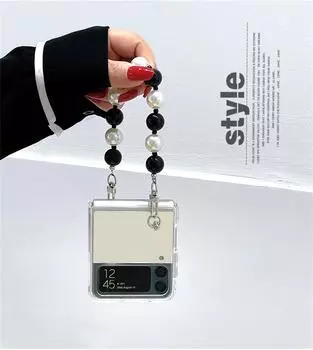 Корейский черный, белый цвет Preal браслет-цепочка прозрачный чехол для телефона для Samsung Galaxy Z Flip 4 5g Zflip3 Zflip противоударная задняя крышка for Z Flip 4 (5G)