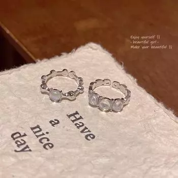 Корейский цветной градиентный набор колец на указательный палец J934 серебряный