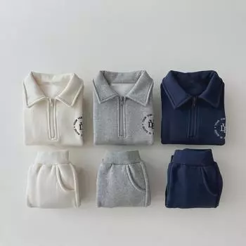 Корейский детский зимний комплект из двух частей: Модные брюки и узорчатый флисовый свитер 110 cm белый