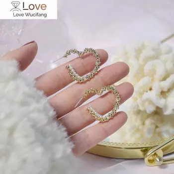 Корейский дизайн модные ювелирные изделия Sweet Love 14K настоящее золотое покрытие серьги элегантные жемчужные украшения женские серьги-кольца белый