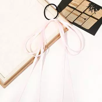 Корейский головной убор с бантом из ленты для женщин и девочек, милые завязанные волосы, длинная лента, эластичная веревка для волос, резинка, аксессуары для волос