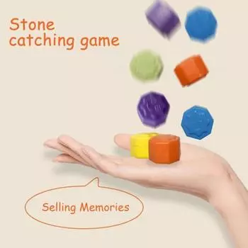 Корейский игровой набор для метания камней Jacks Stone Pebble Grabbing Toy с ящиком для хранения, игровой набор для метания камней для детей и взрослых, рука-глаз 6pcs