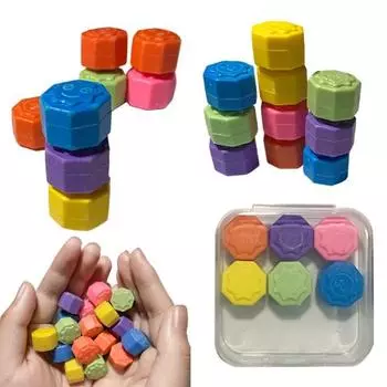 Корейский игровой набор для метания камней Jacks Stone Pebble Grabbing Toy с ящиком для хранения Игровой набор для метания камней 6pcs