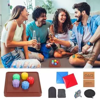 Корейский игровой набор Gonggi, реквизит Jebi Kicks Biseokchigi, гироскопическая игрушка, игра-переворачивание плитки, игрушка для тренировки координации рук и глаз для детей и взрослых A